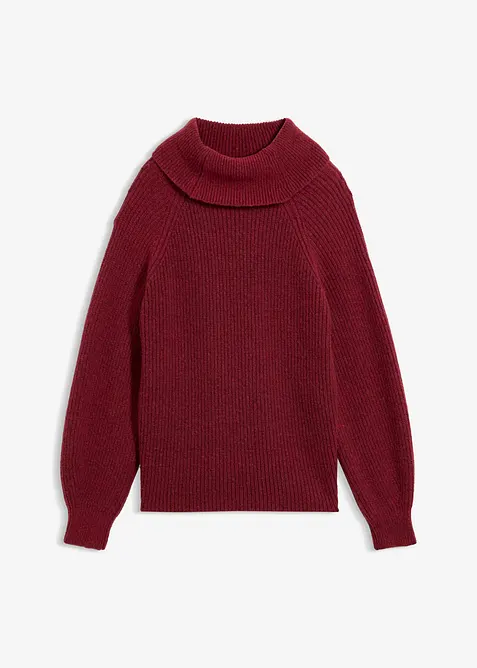 Pullover aus weichem Woll-Mix in rot von vorne - bonprix