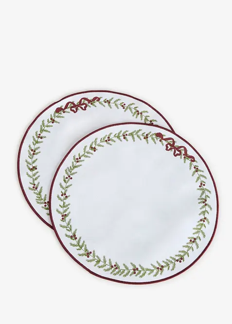 Tischsets aus Bio Baumwolle (2er Pack) in rot von vorne - bonprix