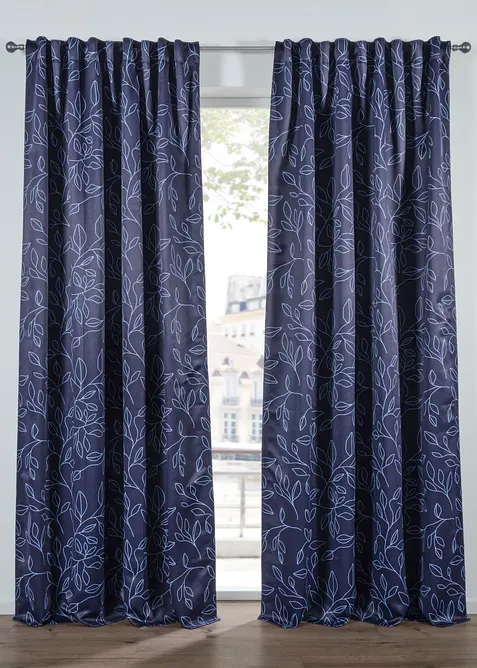 Abdunkelnder Vorhang mit recyceltem Polyester (1er Pack) in blau - bonprix
