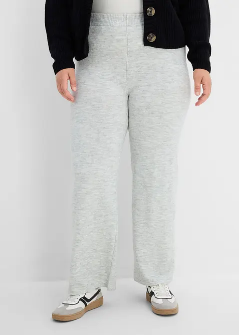Strick-Hose in grau von vorne - bonprix