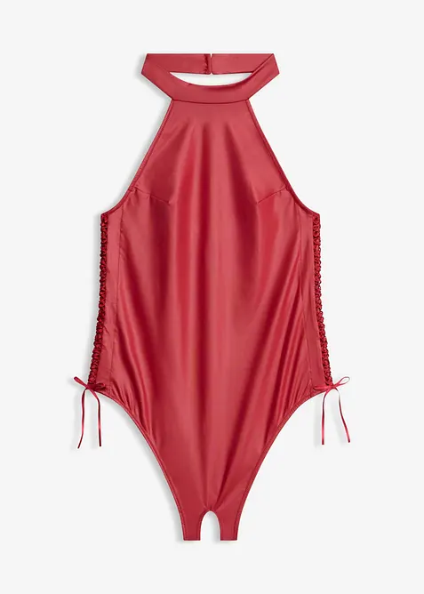 Stringbody ouvert aus Wetlook in rot von vorne - bonprix