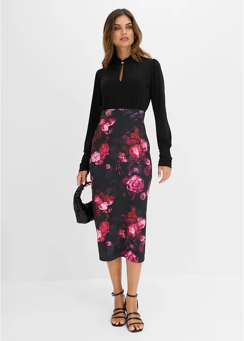 Maxikleid in schwarz im Look von vorne (Totalaufnahme) - bonprix