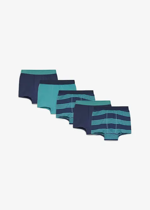 Boxershorts eng mit weicher Bio-Baumwolle (5er Pack) in lila von vorne - bonprix