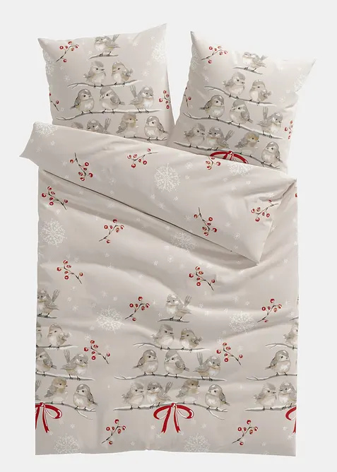 Linon-Bettwäsche in beige von vorne - bonprix