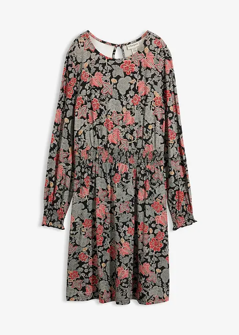 Jerseykleid aus softer Viskose in schwarz von vorne - bonprix