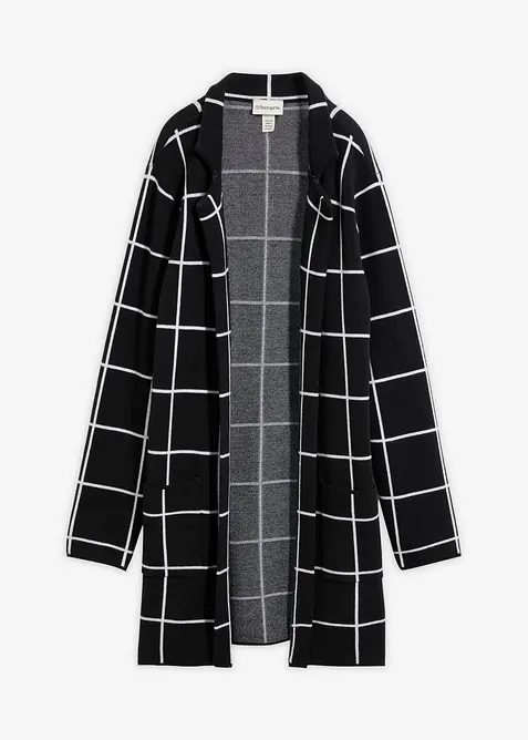 Longstrickjacke in schwarz von vorne - bonprix