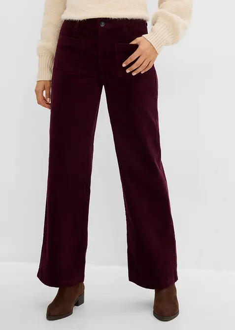 Cordhose aus Baumwoll-Stretch in rot von vorne - bonprix