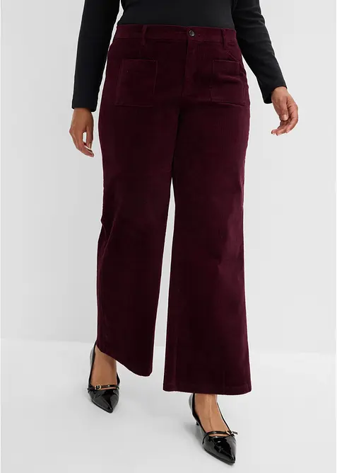 Cordhose aus Baumwoll-Stretch in rot von vorne - bonprix