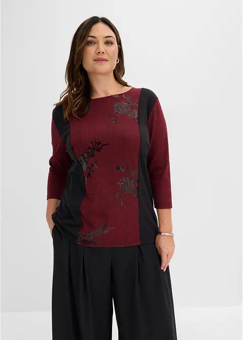 Jaquard-Shirt mit Stickerei in rot von vorne (im Anschnitt) - bonprix