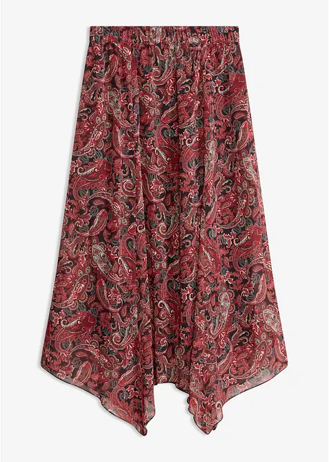 Chiffonrock mit Zipfelsaum in schwarz von vorne - bonprix