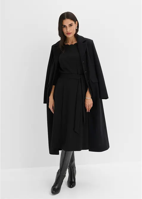 Jerseykleid aus Punto di Roma in schwarz im Look von vorne (Totalaufnahme) - bonprix