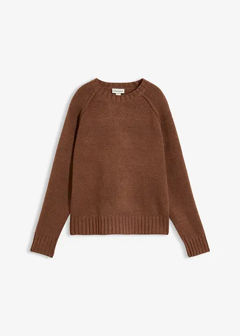 Raglan-Strickpullover in braun von vorne - bonprix