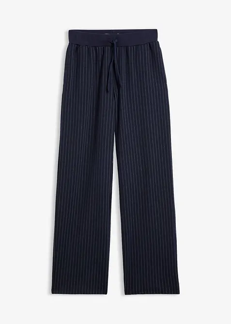Jersey-Hose aus Punto di Roma in blau von vorne - bonprix