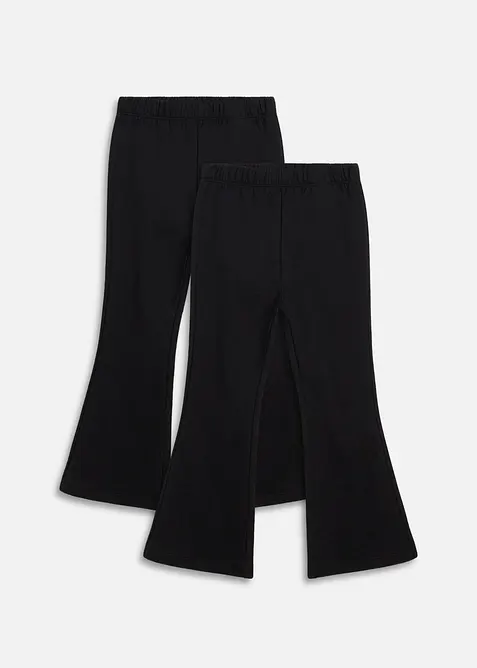 Thermo-Leggings Bootcut (2er Pack) in schwarz von vorne - bonprix