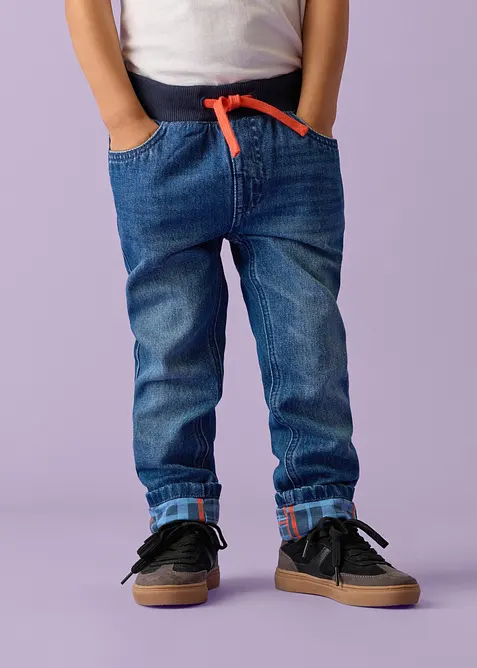Lurchi Thermo Regular-Fit-Jeans mit Jerseyfutter, Straight in blau von vorne - Lurchi