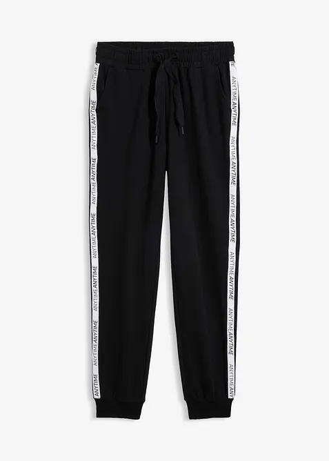 Softe Sweathose aus weichem Baumwoll-Mix in schwarz von vorne - bonprix