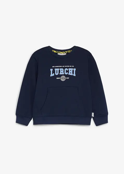 Lurchi Sweatshirt aus weicher Bio Baumwolle in blau von vorne - Lurchi