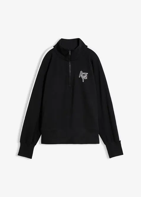 Sweatshirt aus Baumwolle-Mix in schwarz von vorne - bonprix