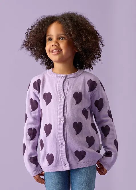 Lurchi Feinstrickjacke in lila von vorne (im Anschnitt) - Lurchi