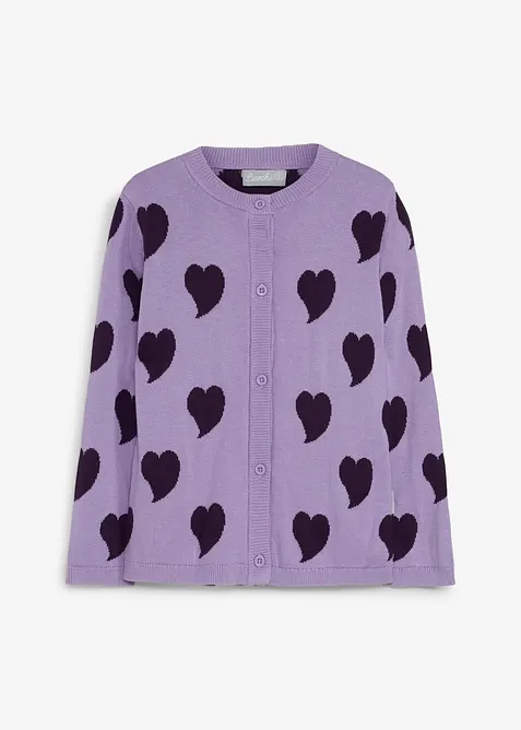 Lurchi Feinstrickjacke in lila von vorne - Lurchi
