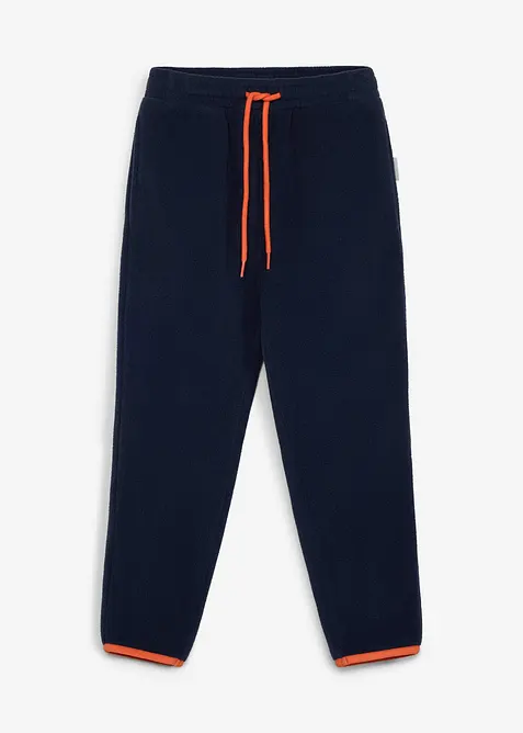 Lurchi Thermo-Schlupfhose aus weichem Fleece in blau von vorne - Lurchi
