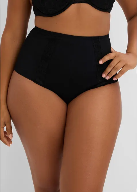 Medium Shape Panty mit Baumwolle in schwarz von vorne - bonprix