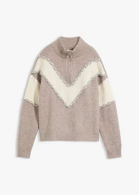 Oversized Troyer in braun von vorne - bonprix
