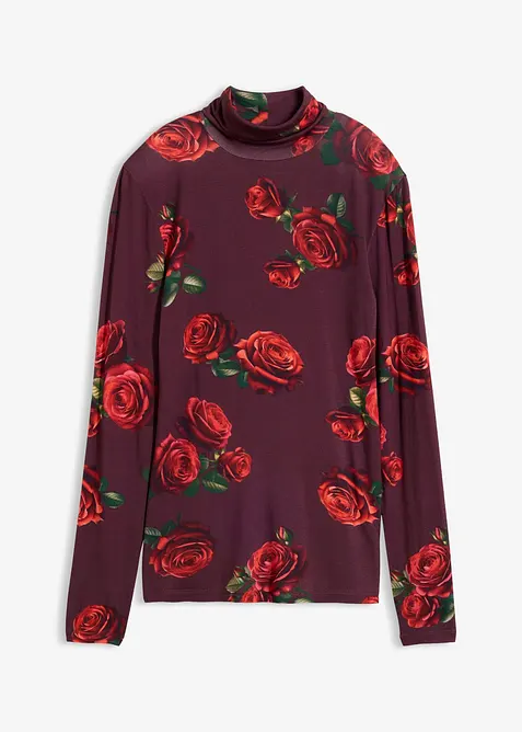 Langarmshirt aus softem Viskose-Mix in rot von vorne - bonprix