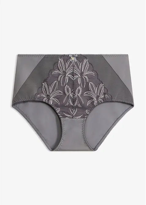 Formslip mit zarter Stickerei in grau von vorne - bonprix