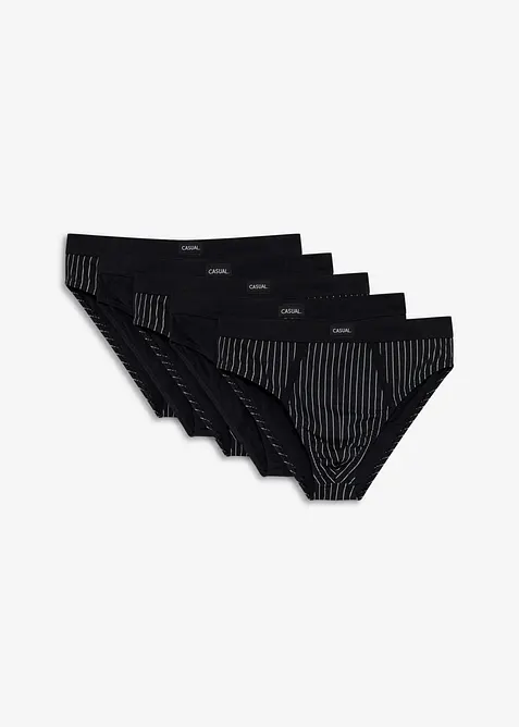 Maxislip mit Baumwolle (5er Pack) in schwarz - bonprix