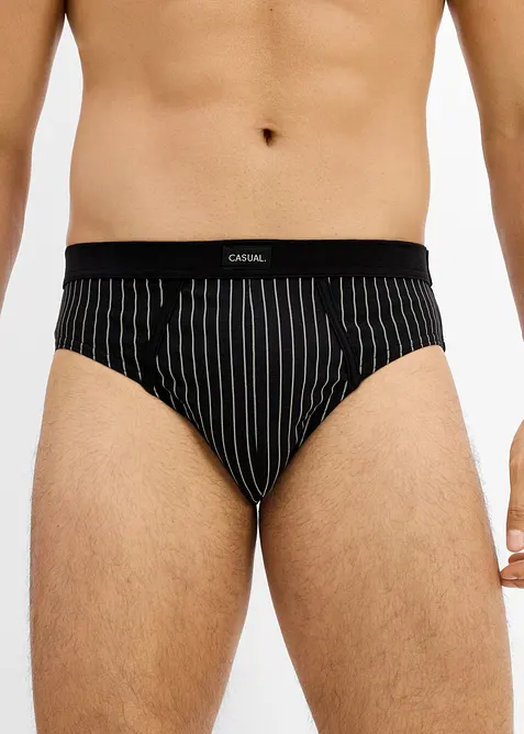 Maxislip mit Baumwolle (5er Pack) in schwarz von vorne - bonprix