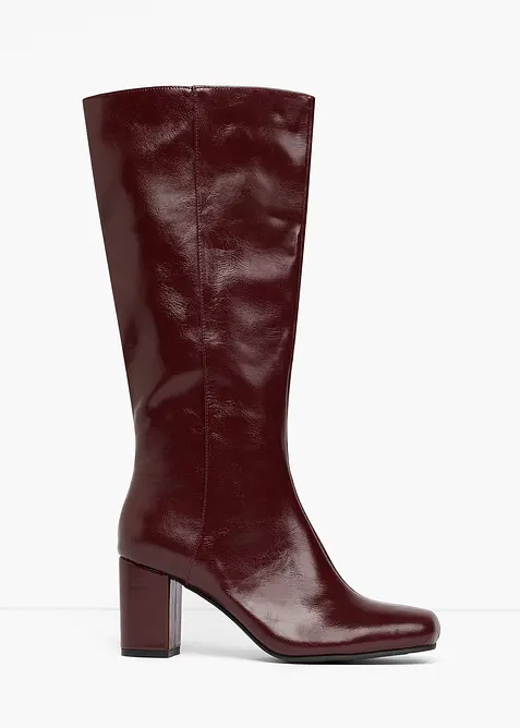 Stiefel mit Blockabsatz in rot - bonprix