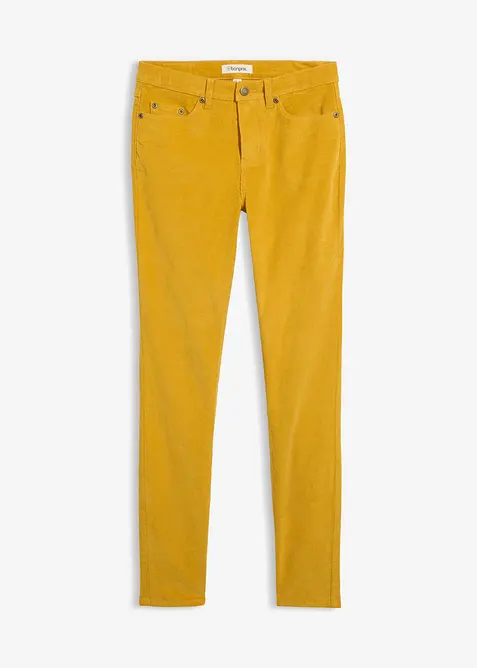 Enge Cordhose aus Baumwoll-Mix in gelb von vorne - bonprix