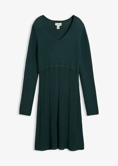 Strickkleid in grün von vorne - bonprix