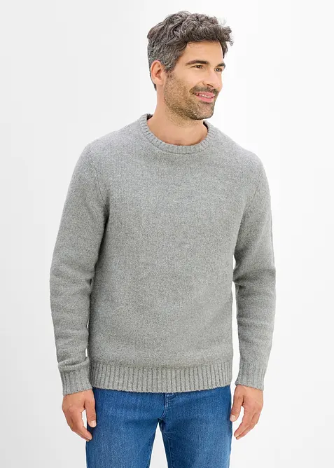 Pullover in Regular Fit in grau von vorne (im Anschnitt) - bonprix