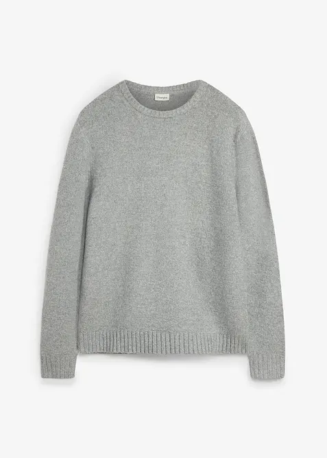 Pullover in Regular Fit in grau von vorne - bonprix