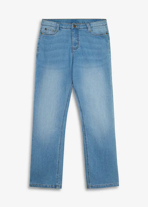 Thermojeans Flared, Mid Waist in blau von vorne - bonprix