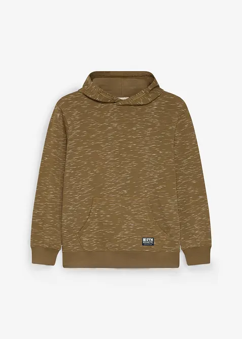 Hoodie aus weichem Baumwoll-Mix in grün von vorne - bonprix