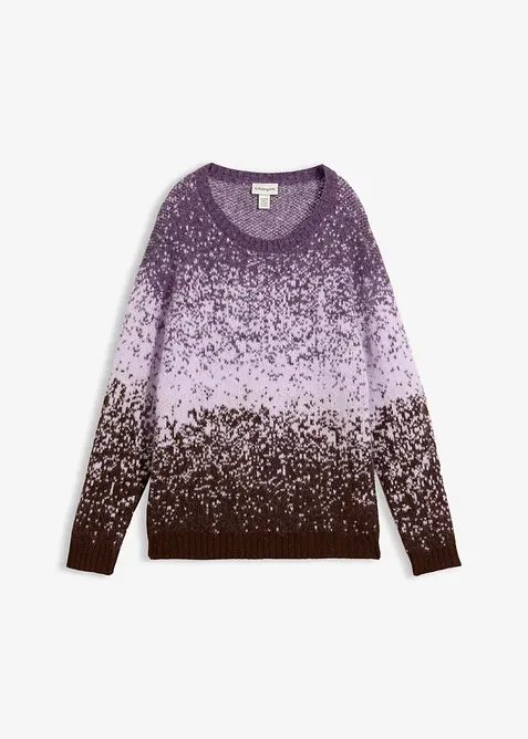 Pullover aus flauschigem Hairy-Knit in lila von vorne - bonprix