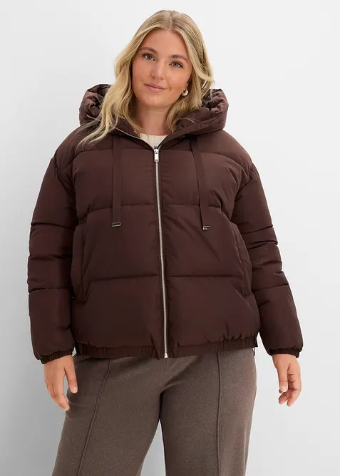 Steppjacke in braun von vorne (im Anschnitt) - bonprix