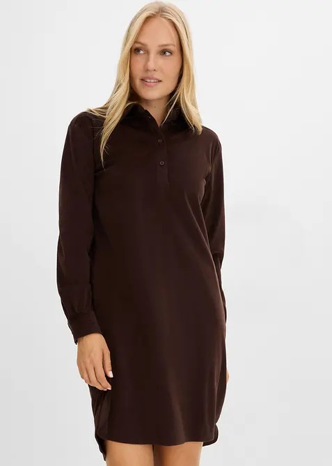 Oversize-Cordkleid in braun von vorne (Totalaufnahme) - bonprix