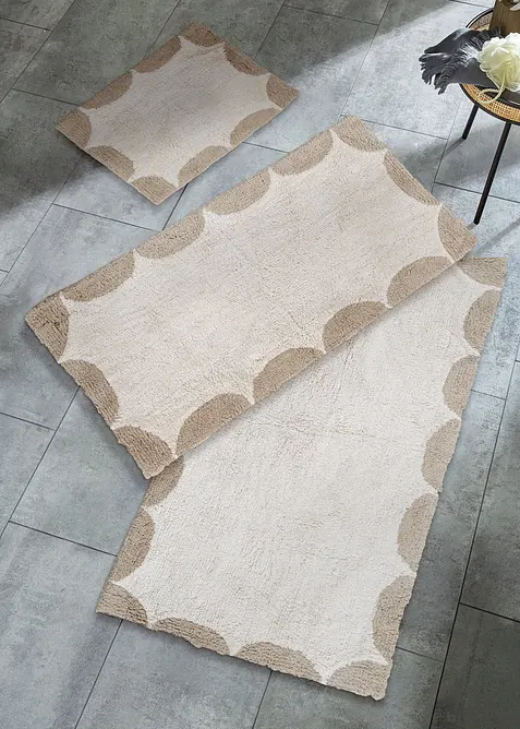 Baumwoll Badematte in grau - bonprix