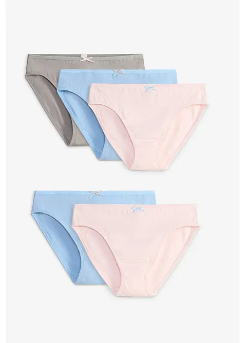 Slip mit weicher Bio-Baumwolle (5er Pack) in rosa von vorne - bonprix