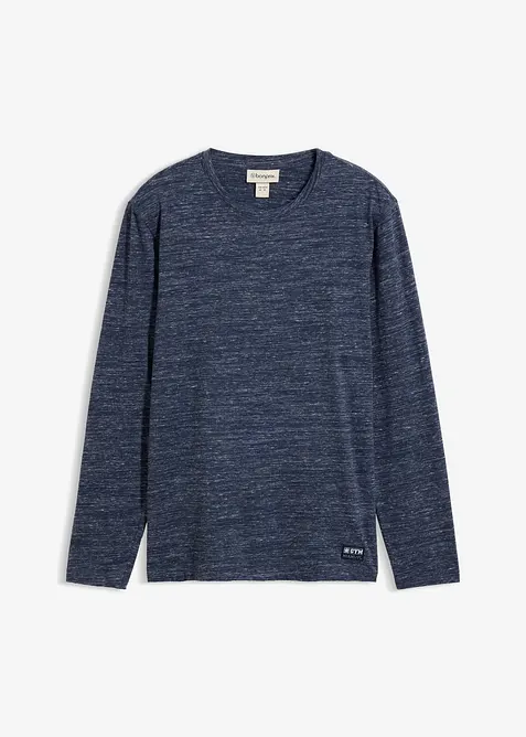 Feinstrickpullover in Regular Fit in blau von vorne - bonprix