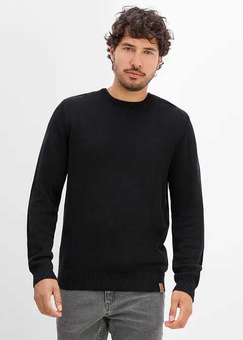 Pullover in schwarz von vorne (im Anschnitt) - bonprix