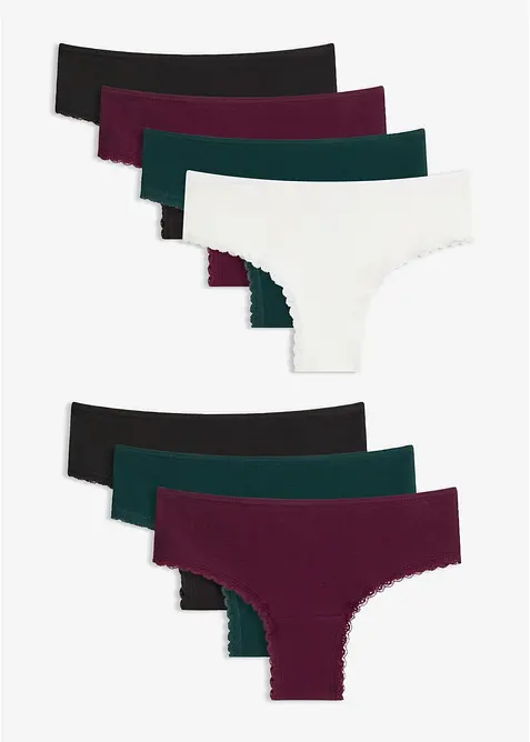 Brazilslip mit Bio-Baumwolle (7er Pack) in schwarz von vorne - bonprix