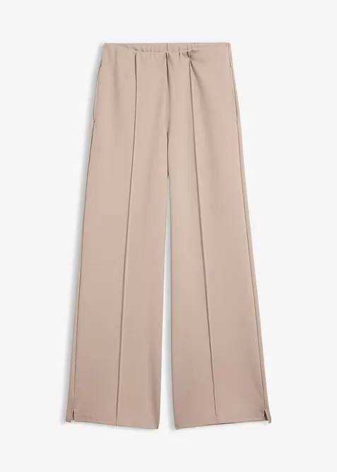 Palazzo-Hose aus bequemen Punto di Roma in grau von vorne - bonprix