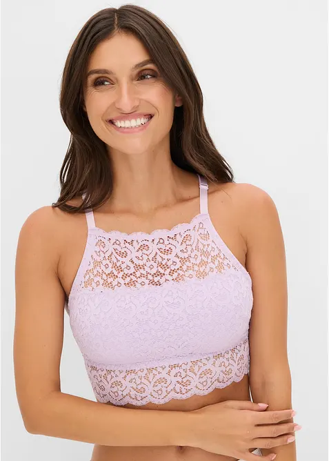 Racerback Bustier in lila von vorne (im Anschnitt) - bonprix