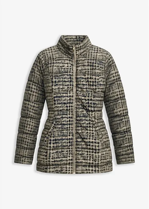 Long-Steppjacke in grün von vorne - bonprix