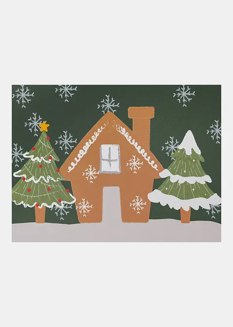 Waschbare Fußmatte mit weihnachtlichem Design in grün - bonprix
